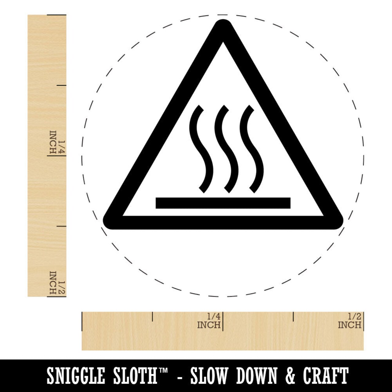 Hot Surface Warning Danger Sign Rubber Stamp for Stamping Crafting Planners